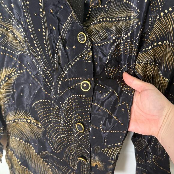 Farm Rio Golden Foliage Pajama Shirt L - Picture 3 of 8